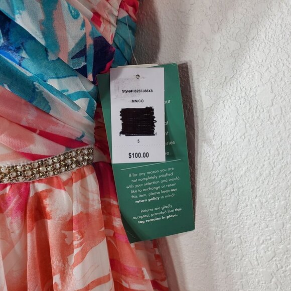 As U Wish Love Reign Strapless Floral Dress Size 5 With Rhinestone Waistband - Picture 6 of 14